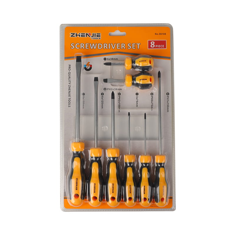 ست پیچ گوشتی تیغه دار CRV 8 عددی شکاف دار و فیلیپس