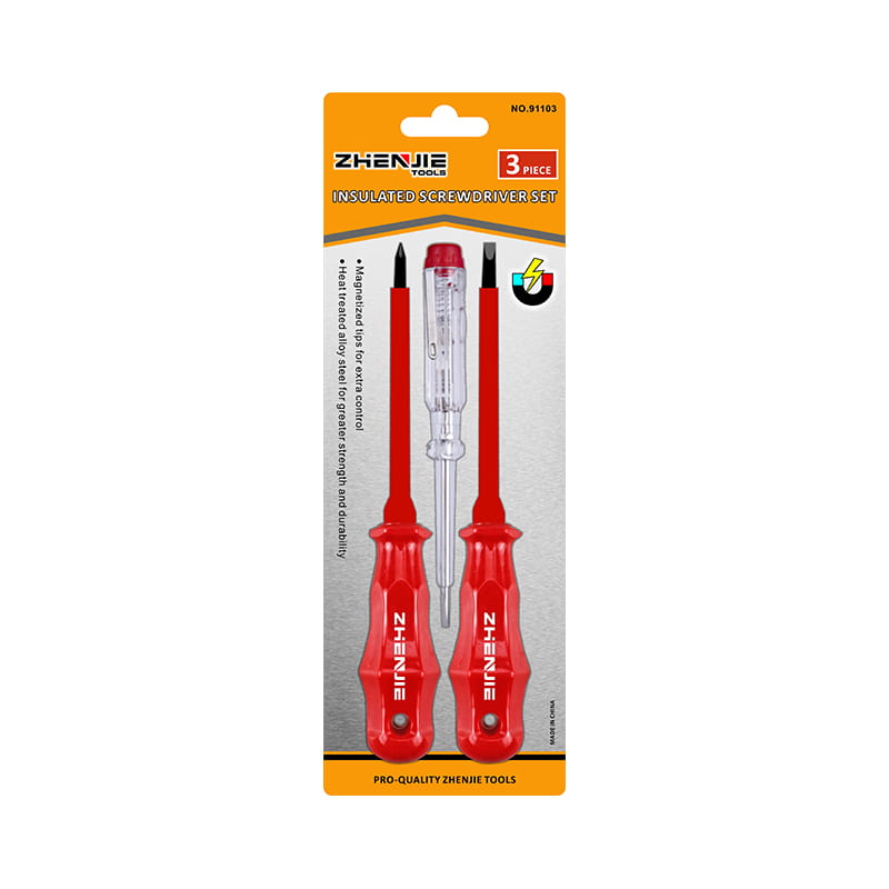 ست پیچ گوشتی عایق CRV 3 عدد فیلیپس و نوک شکاف دار