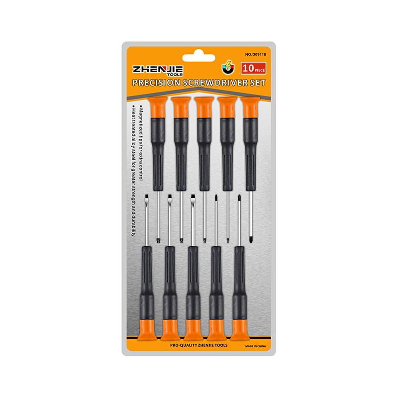 مجموعه پیچ گوشتی دقیق 10 عددی با طراحی ارگونومیک شیاردار Phillips Torx CRV